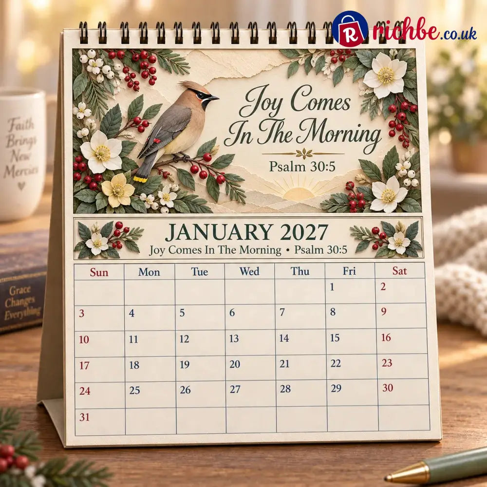 ✝️ 3D Christian Calendar 2027 | 12 Scripture Designs with Nature Scenes Birds & Flowers for Faith-Filled Homes &