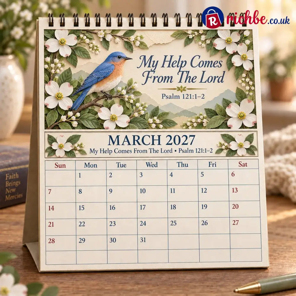 ✝️ 3D Christian Calendar 2027 | 12 Scripture Designs with Nature Scenes Birds & Flowers for Faith-Filled Homes &