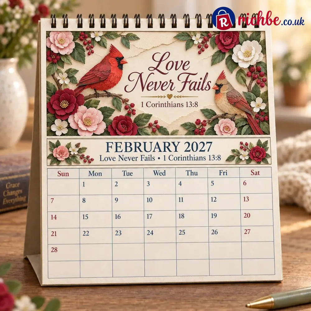 ✝️ 3D Christian Calendar 2027 | 12 Scripture Designs with Nature Scenes Birds & Flowers for Faith-Filled Homes &