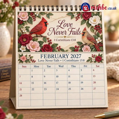 ✝️ 3D Christian Calendar 2027 | 12 Scripture Designs with Nature Scenes Birds & Flowers for Faith-Filled Homes &