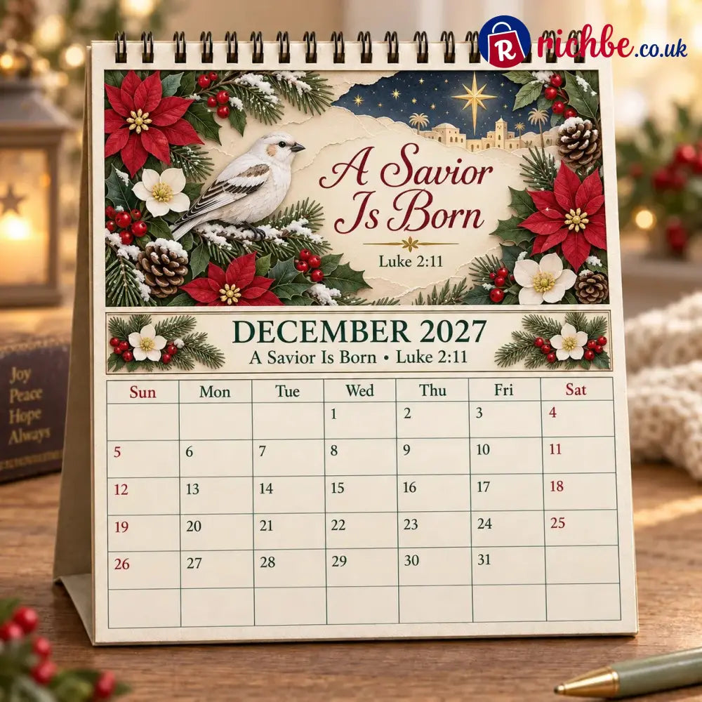 ✝️ 3D Christian Calendar 2027 | 12 Scripture Designs with Nature Scenes Birds & Flowers for Faith-Filled Homes &