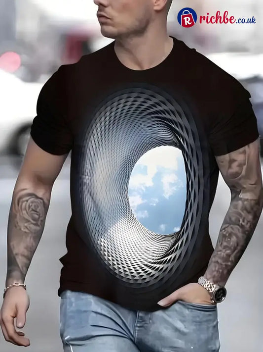 3D Digital Printing Fashion Trend Casual Men’s Short-Sleeved T-shirt - S