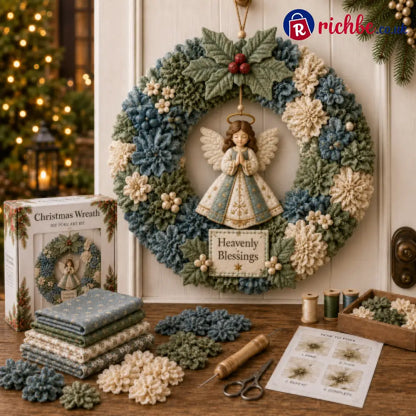 🔥49% Off Last Day - BUY 2 GET 1 FREE🔥🎄 3D Fabric Poke Wreath DIY Kit2