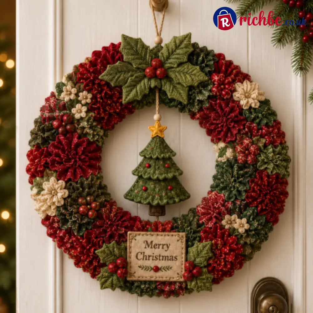 🔥49% Off Last Day - BUY 2 GET 1 FREE🔥🎄 3D Fabric Poke Wreath DIY Kit2