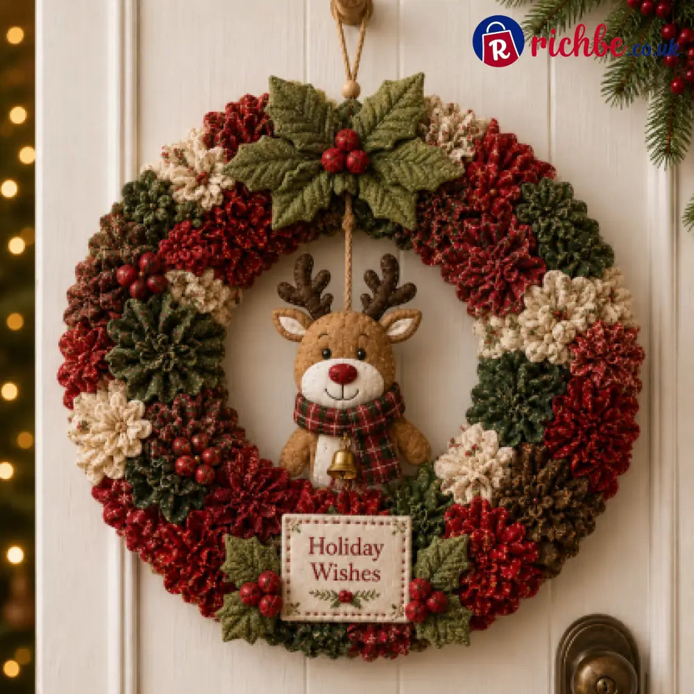 🔥49% Off Last Day - BUY 2 GET 1 FREE🔥🎄 3D Fabric Poke Wreath DIY Kit2