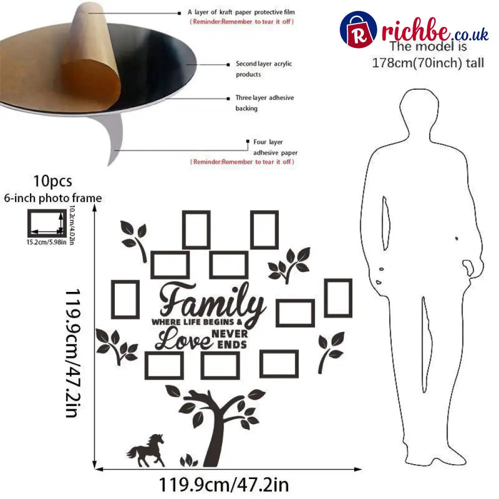 3D Family Tree Photo Frame Wall Sticker🏡🖼️ - Best Sellers