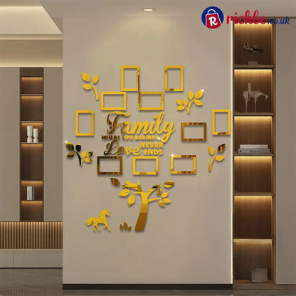 3D Family Tree Photo Frame Wall Sticker🏡🖼️ - Gold / Small (100 × 100cm) - Best Sellers