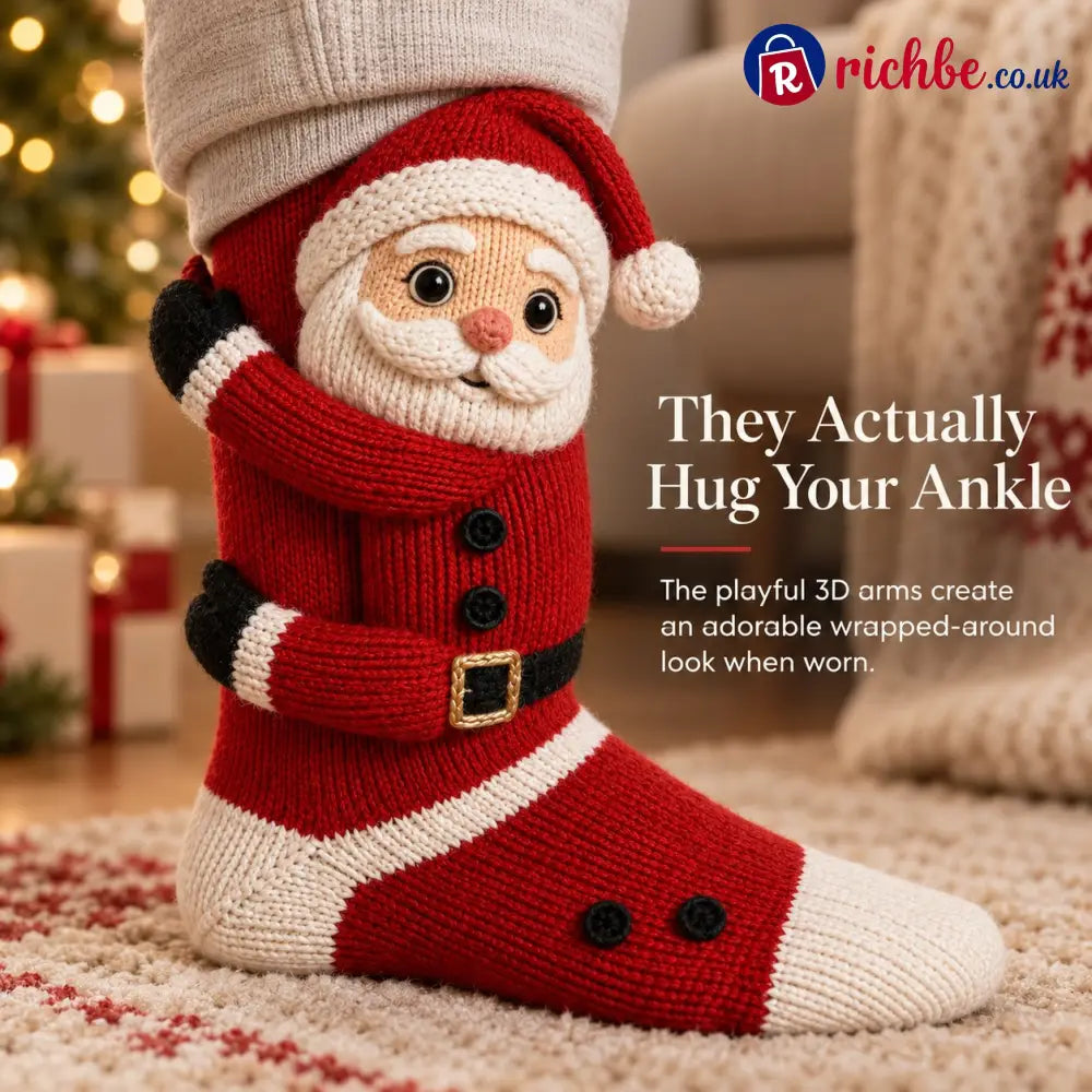 3D Hugging Christmas Socks – Cute Knit Holiday Socks 5 Festive Designs