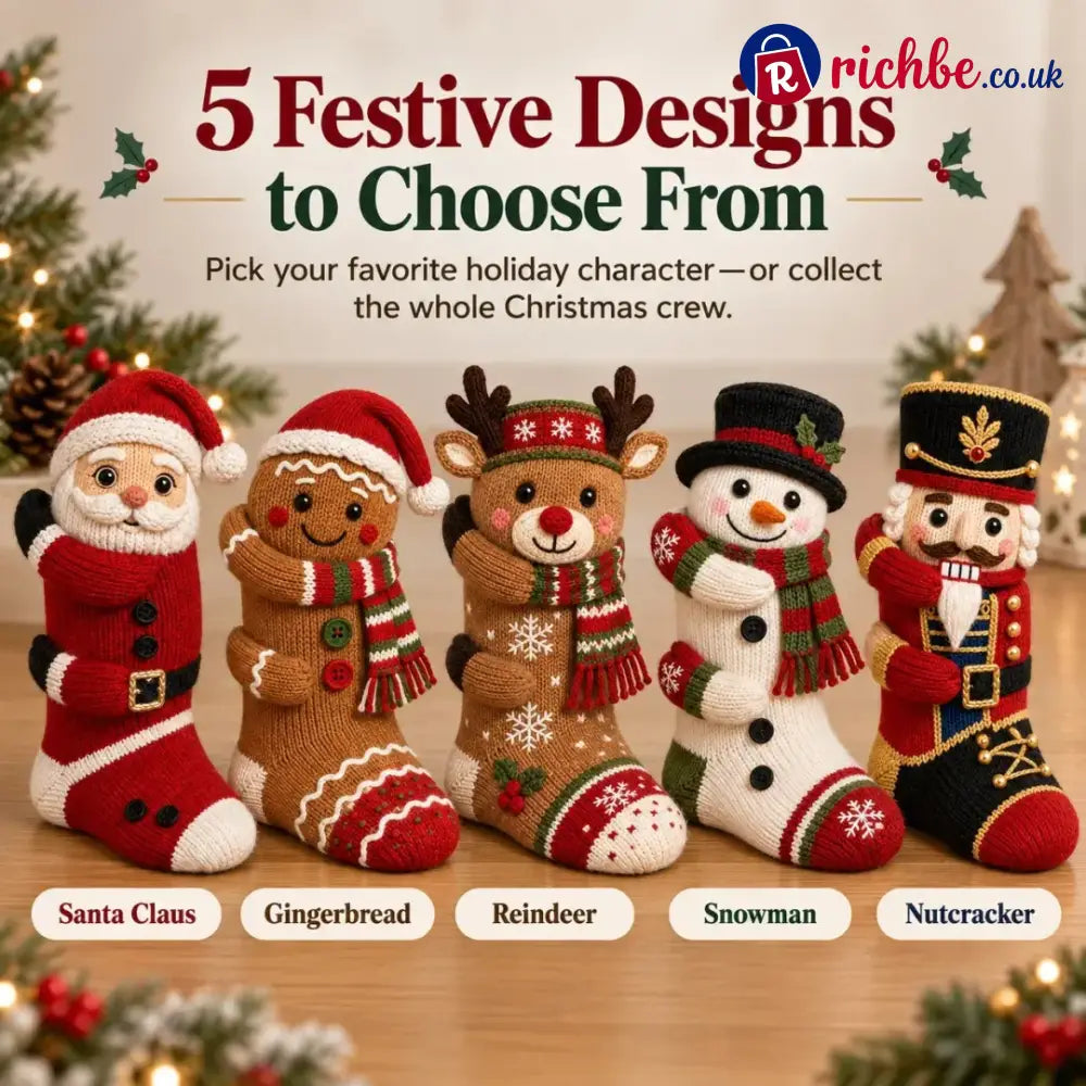 🎄3D Hugging Christmas Socks – Cute Knit Holiday Socks 5 Festive Designs