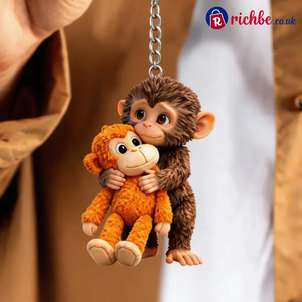 🐵 3D Viral Punch Monkey Keychain 💕- Emotional Gift for Animal Lovers Family Friends Loved Ones🎁 - 🎁Buy 4 Get 2 Free