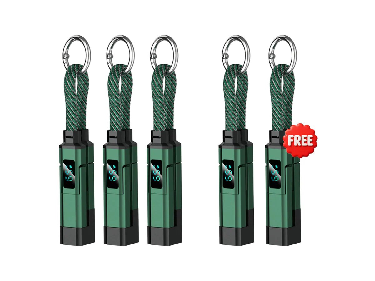 🔥Limited Time SALE 40% OFF🔥4-in-1 Digital Display Keychain Charging Cable