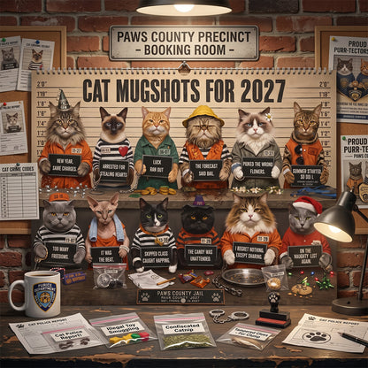 😂Funny Cat Mugshots 2027 Calendar