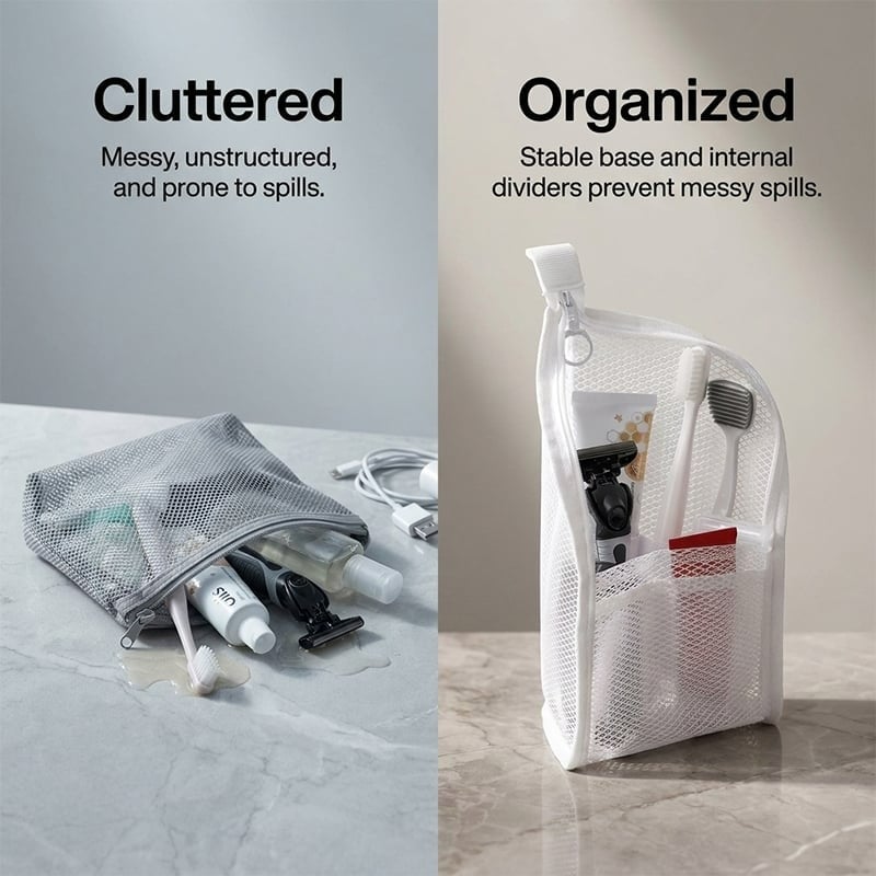 Self-Standing Toiletry & Cosmetic Storage Bag
