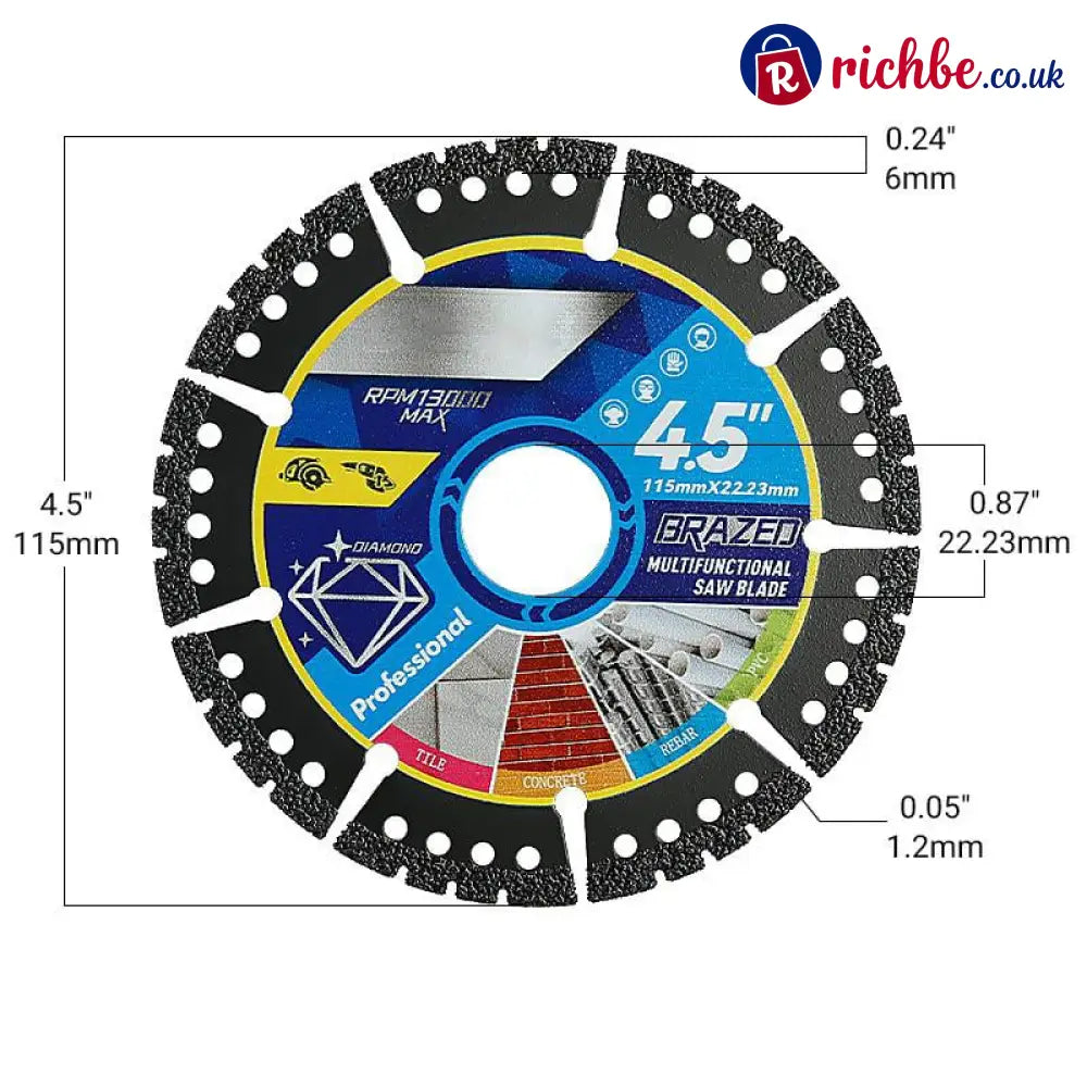 🛠️✨4.5’’ Multi-Material Diamond Blade - Zero Compromise Max Durability