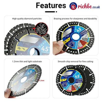 🛠️✨4.5’’ Multi-Material Diamond Blade - Zero Compromise Max Durability