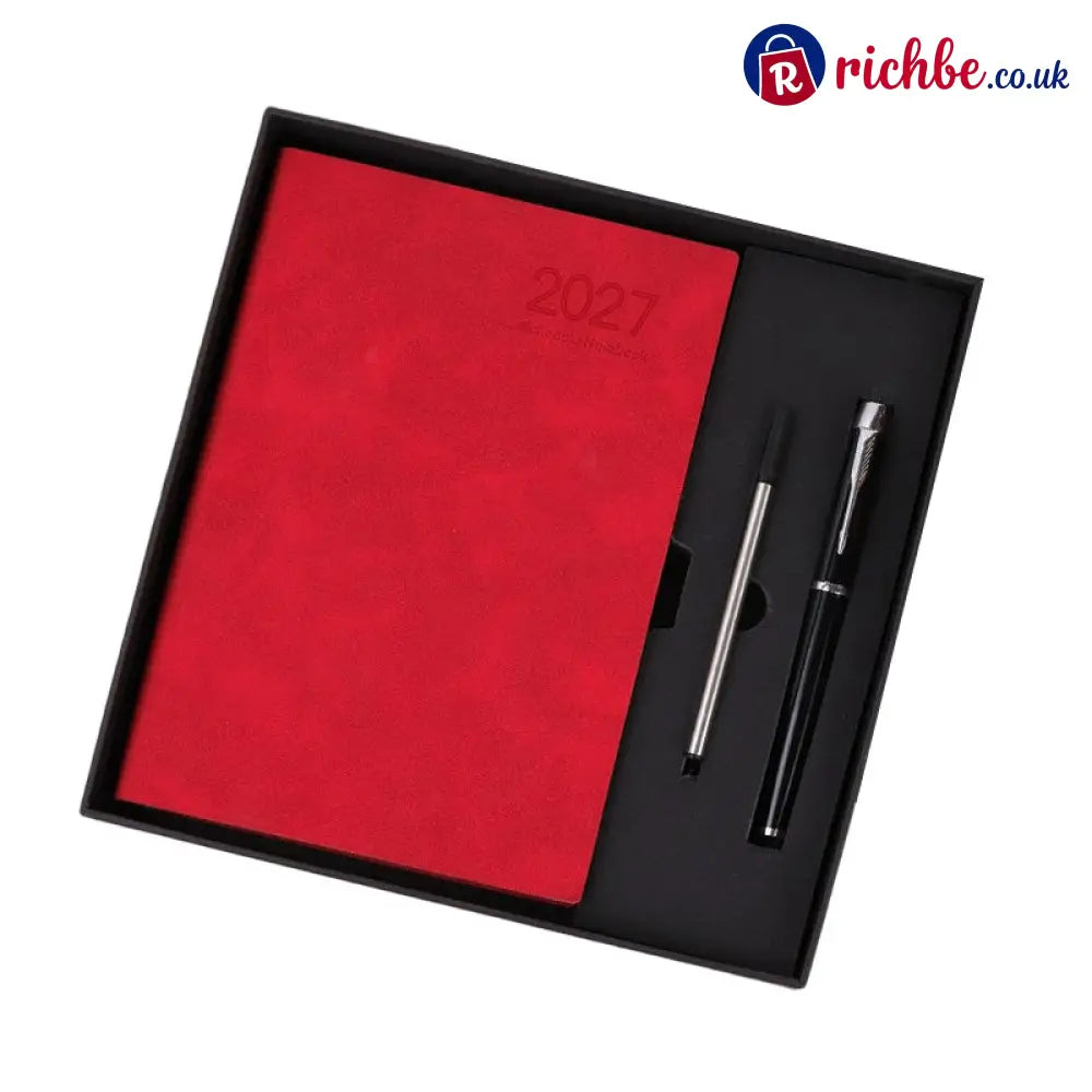 📢40% OFF!! ⏰2026 Sale 🖐️2027 Minimalist Daily Planner Notebook - Red / Notebook with Pen - Special offer