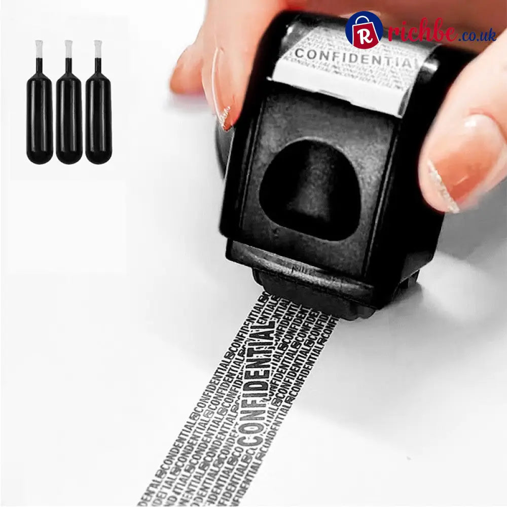 📢📢40% OFF!! ⏰Anti-Theft Information Blocker Stamp - Black + 3 Refill Inks - Hot sale