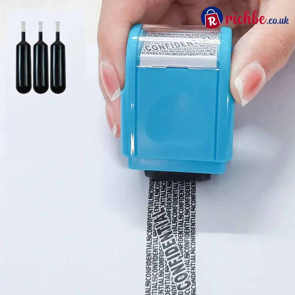 📢📢40% OFF!! ⏰Anti-Theft Information Blocker Stamp - Blue + 3 Refill Inks - Hot sale
