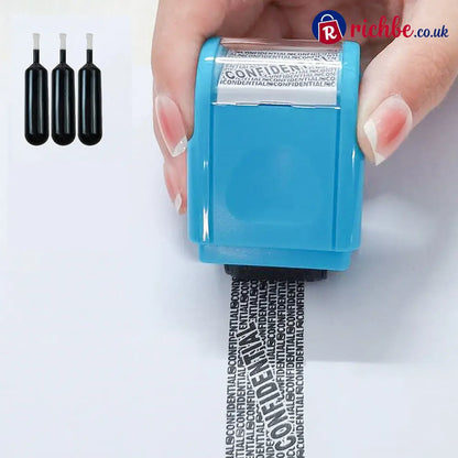 📢📢40% OFF!! ⏰Anti-Theft Information Blocker Stamp - Blue + 3 Refill Inks - Hot sale