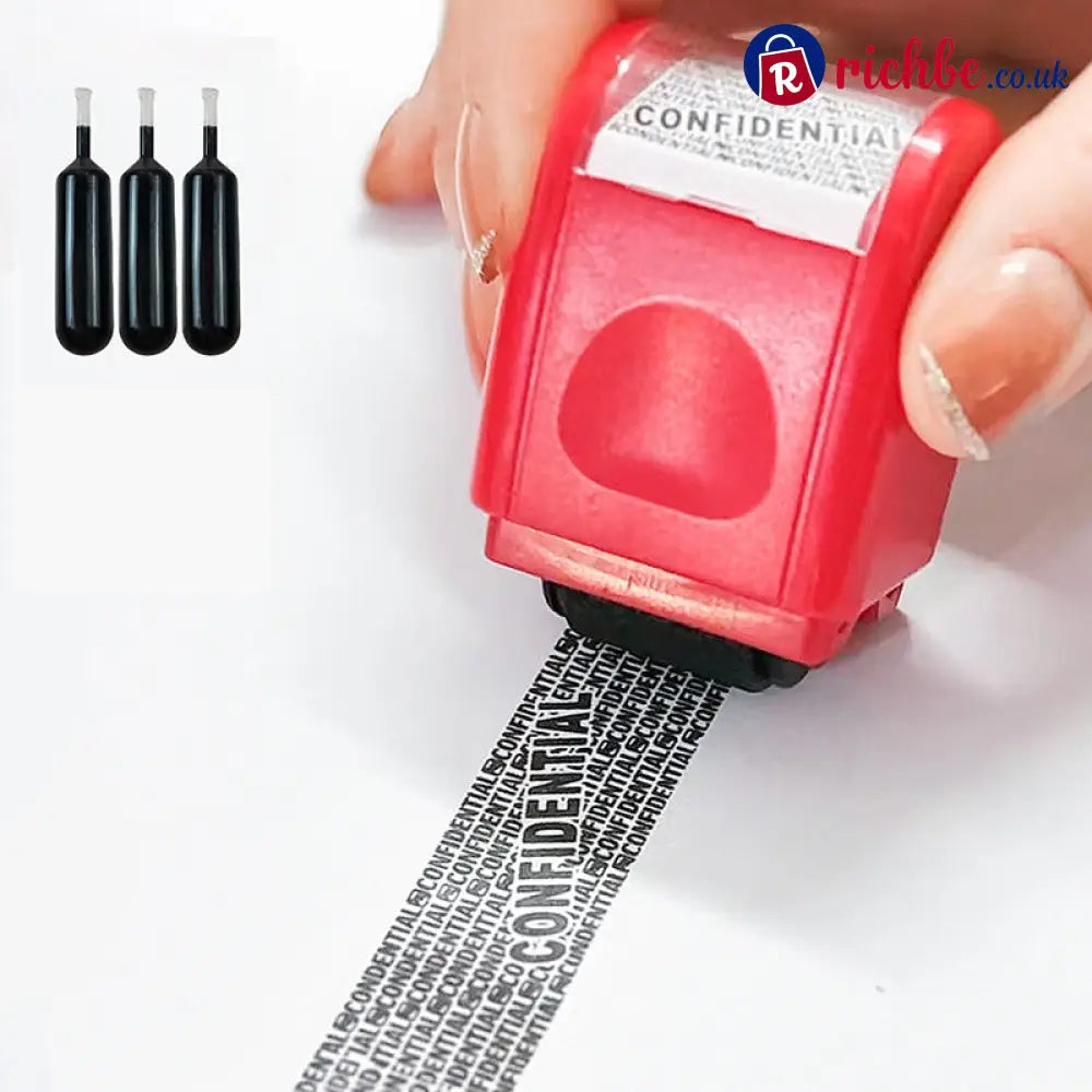 📢📢40% OFF!! ⏰Anti-Theft Information Blocker Stamp - Red + 3 Refill Inks - Hot sale