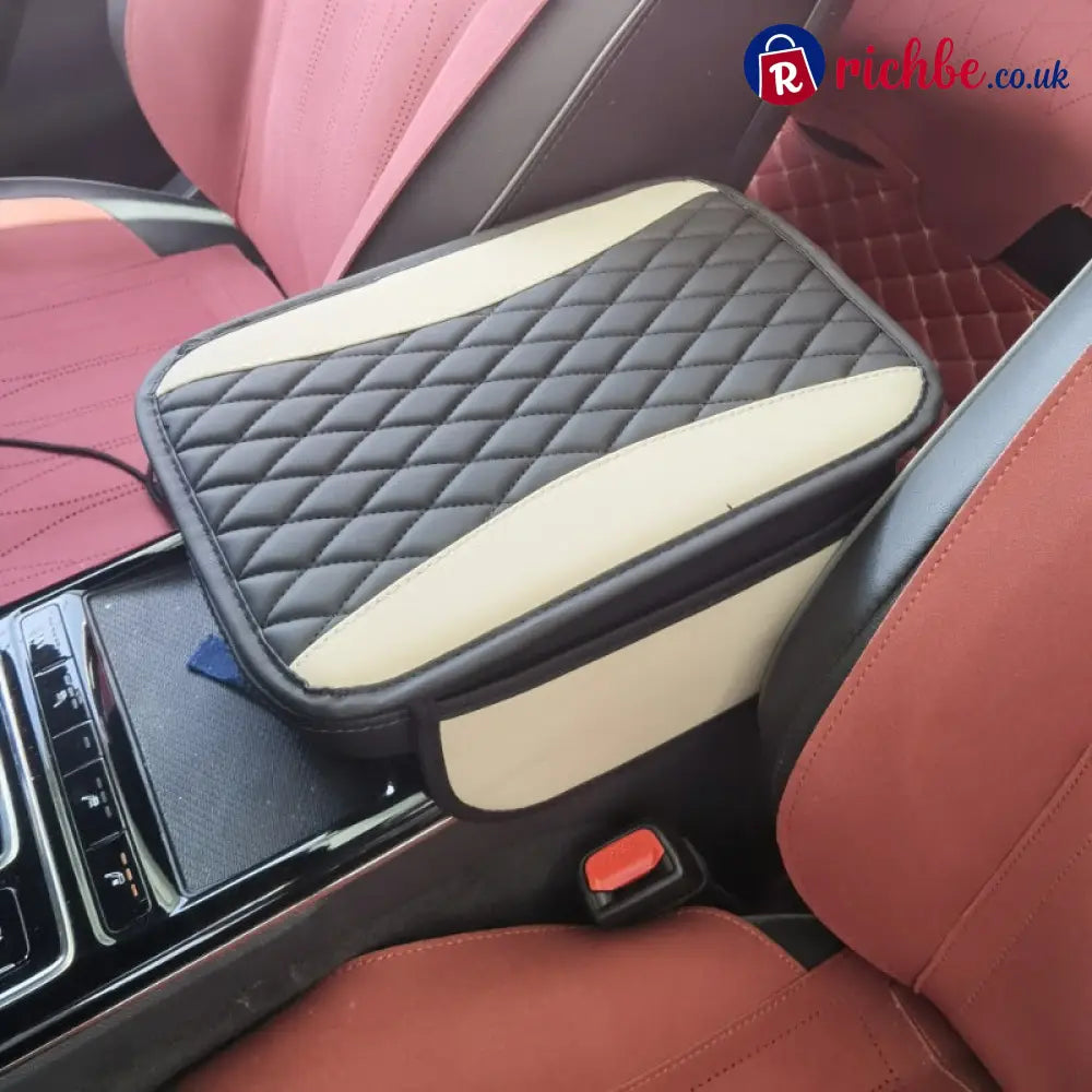 📢📢40% OFF!! ⏰ Comfort Grip Armrest Pad – Diamond Texture Anti-Slip Easy-Clean 🧤 - Black Beige / With side pockets
