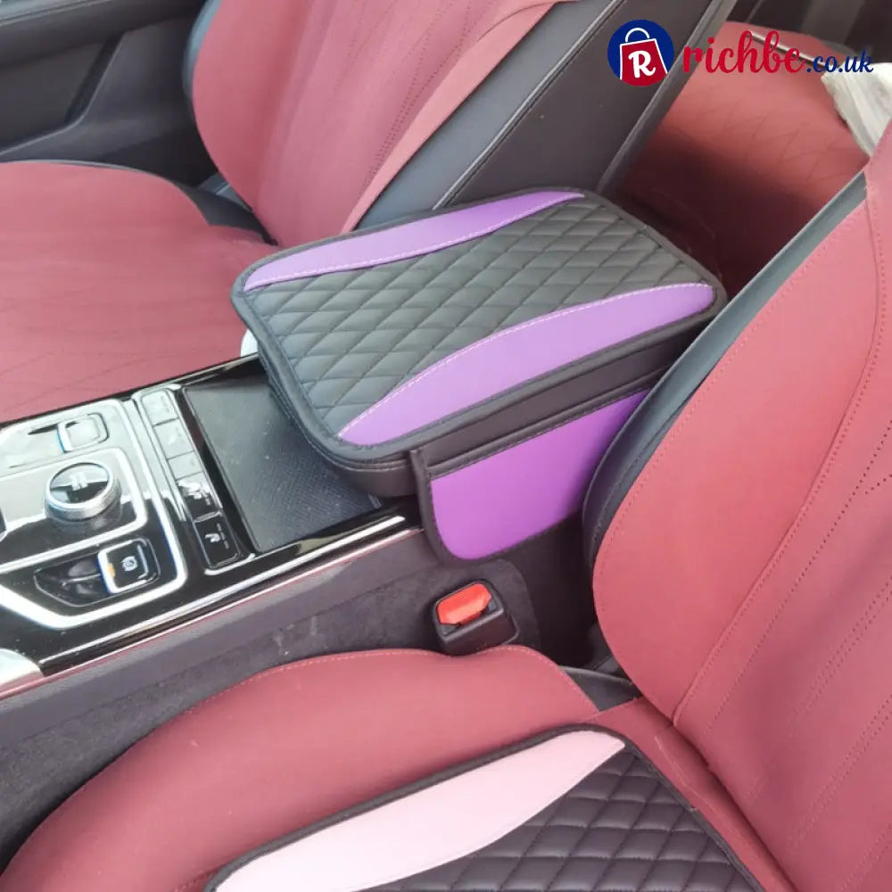 📢📢40% OFF!! ⏰ Comfort Grip Armrest Pad – Diamond Texture Anti-Slip Easy-Clean 🧤 - Black Purple / With side pockets
