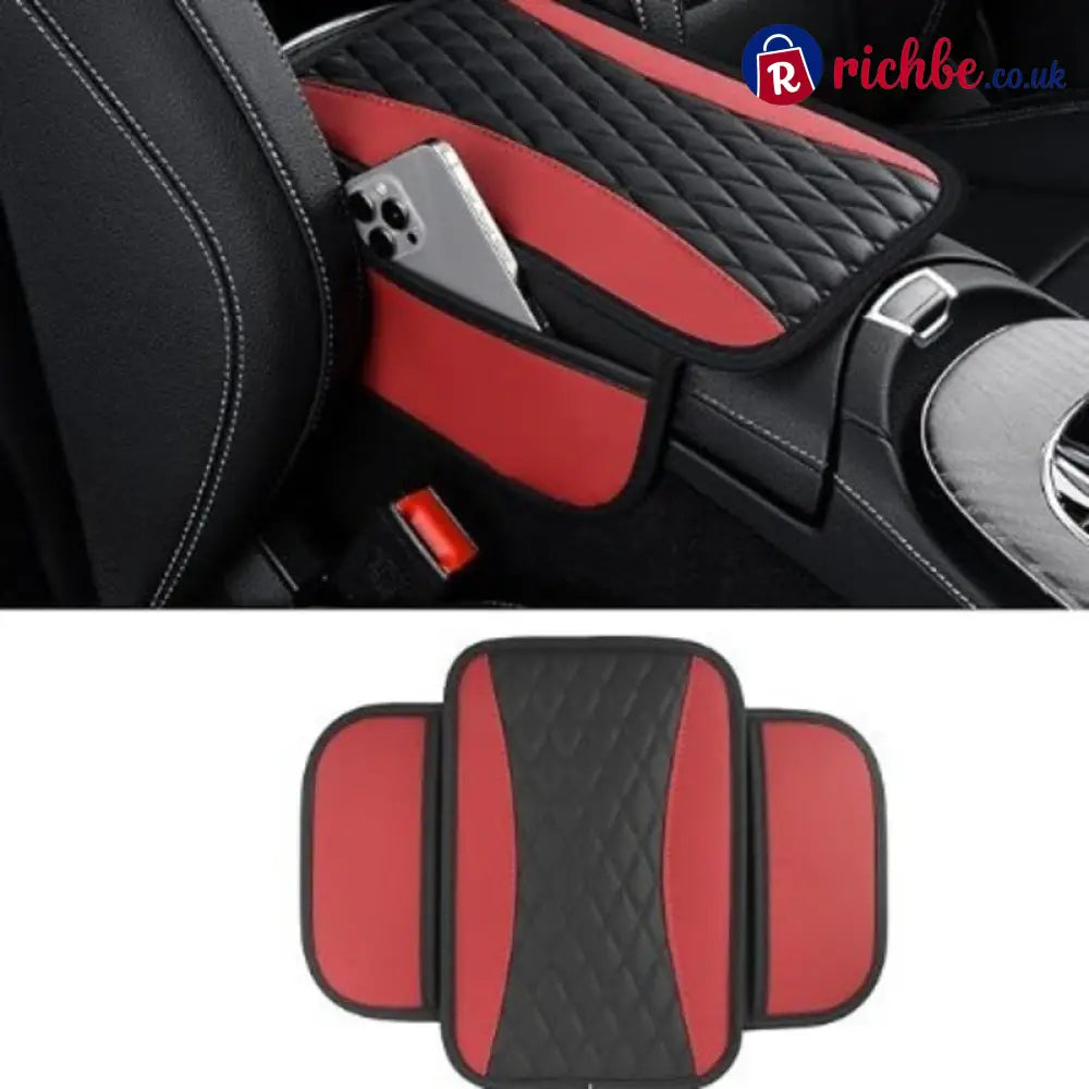 📢📢40% OFF!! ⏰ Comfort Grip Armrest Pad – Diamond Texture Anti-Slip Easy-Clean 🧤 - Black Red / With side pockets / 32.0