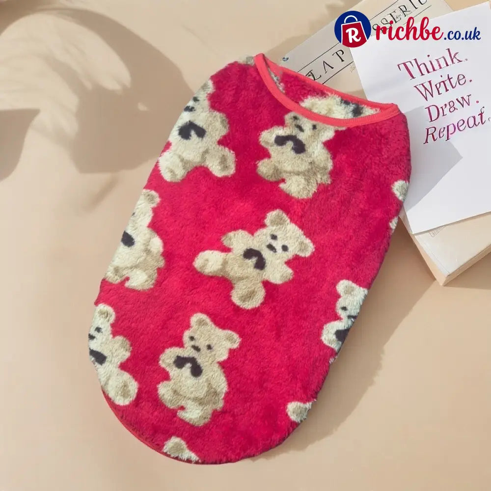 📢📢40% OFF!! ⏰Cute Plush-Lined Pet Vest - Red / S - Hot sale