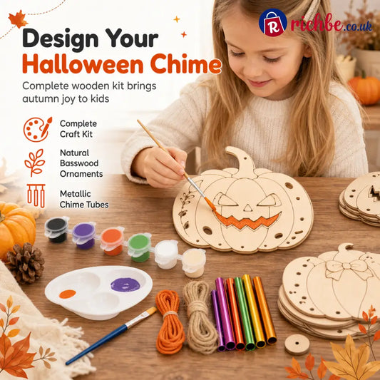 📢📢40% OFF!! ⏰Halloween Wooden Pumpkin DIY Craft Kit - A set without coloring set(6PCS) - Houseware & Kitchen