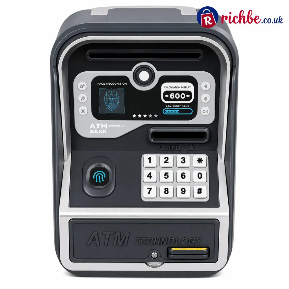 📢📢40% OFF!! ⏰Kids Electronic ATM Piggy Bank Toy with Password Lock Simulated Fingerprint Sensor Card Insertion and Auto