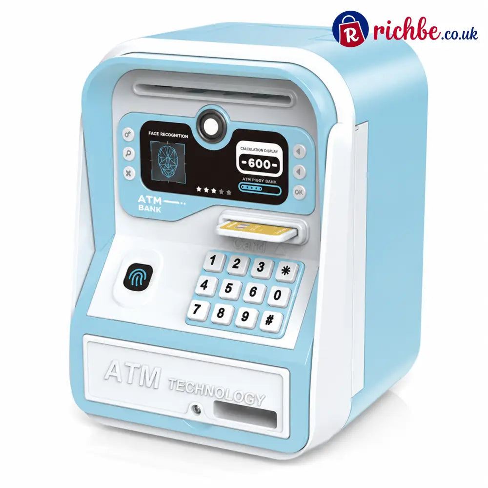 📢📢40% OFF!! ⏰Kids Electronic ATM Piggy Bank Toy with Password Lock Simulated Fingerprint Sensor Card Insertion and Auto