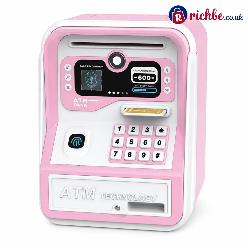 📢📢40% OFF!! ⏰Kids Electronic ATM Piggy Bank Toy with Password Lock Simulated Fingerprint Sensor Card Insertion and Auto