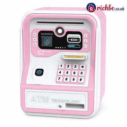 📢📢40% OFF!! ⏰Kids Electronic ATM Piggy Bank Toy with Password Lock Simulated Fingerprint Sensor Card Insertion and Auto