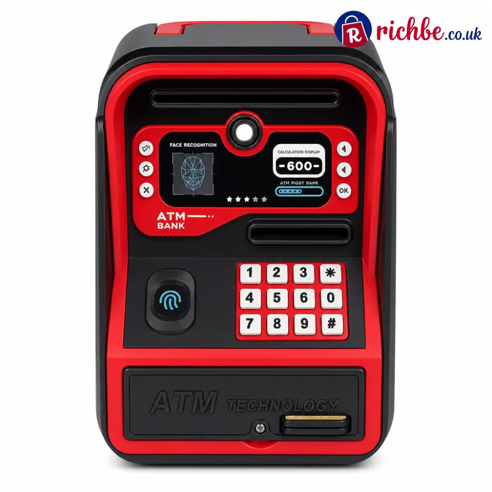 📢📢40% OFF!! ⏰Kids Electronic ATM Piggy Bank Toy with Password Lock Simulated Fingerprint Sensor Card Insertion and Auto