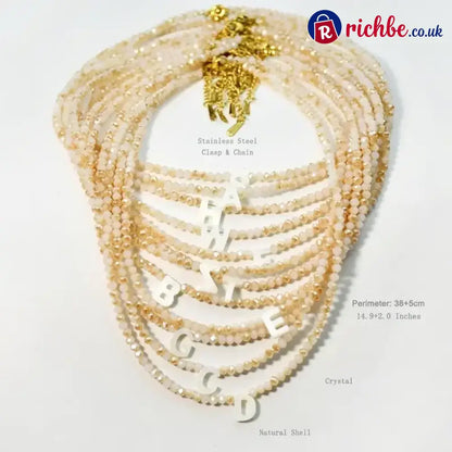 📢📢40% OFF!! ⏰Romantic Initial Beaded Choker Necklace - Clothing & Accessories