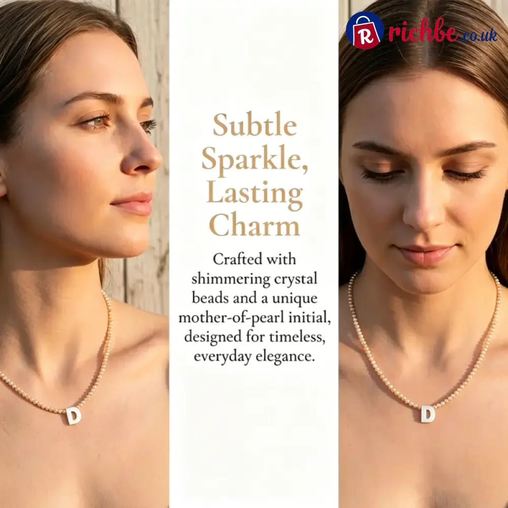 📢📢40% OFF!! ⏰Romantic Initial Beaded Choker Necklace - Clothing & Accessories