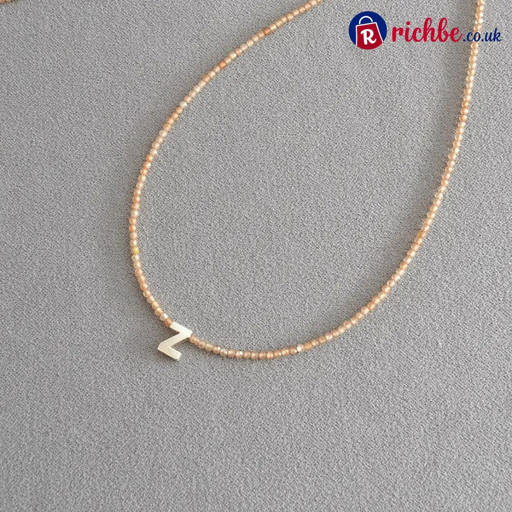 📢📢40% OFF!! ⏰Romantic Initial Beaded Choker Necklace - Z - Clothing & Accessories