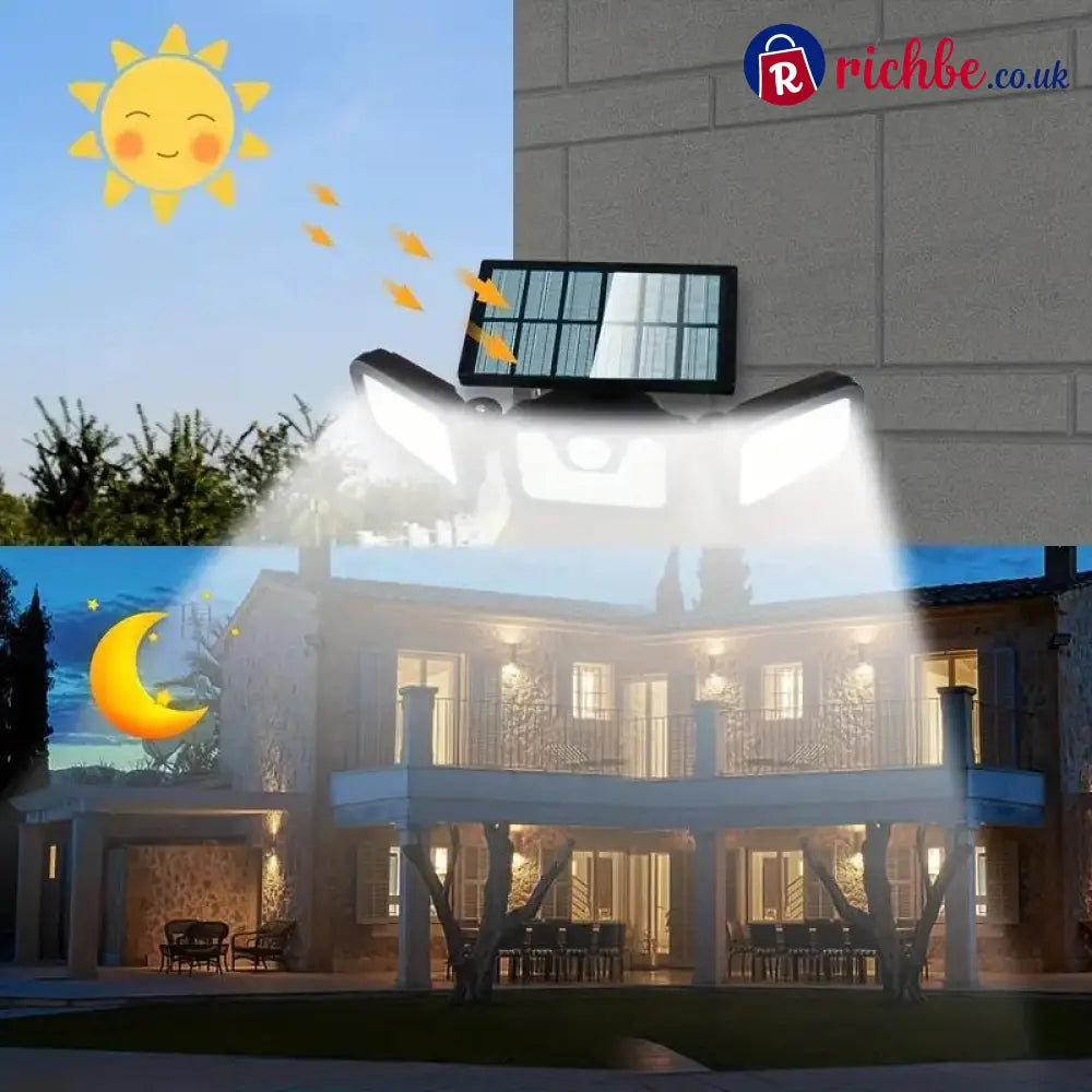 📢📢40% OFF!! ⏰Solar 3-Heads Wall Light With Sensor Lighting Function - Solar Wall Light - Tools & Gadgets