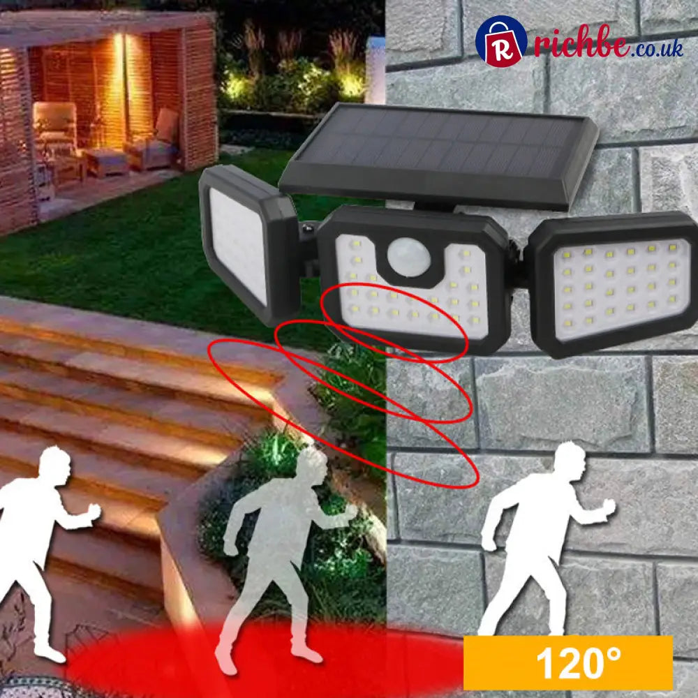 📢📢40% OFF!! ⏰Solar 3-Heads Wall Light With Sensor Lighting Function - Solar Wall Light - Tools & Gadgets