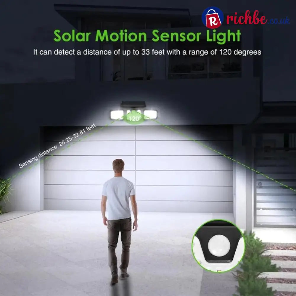 📢📢40% OFF!! ⏰Solar 3-Heads Wall Light With Sensor Lighting Function - Solar Wall Light - Tools & Gadgets