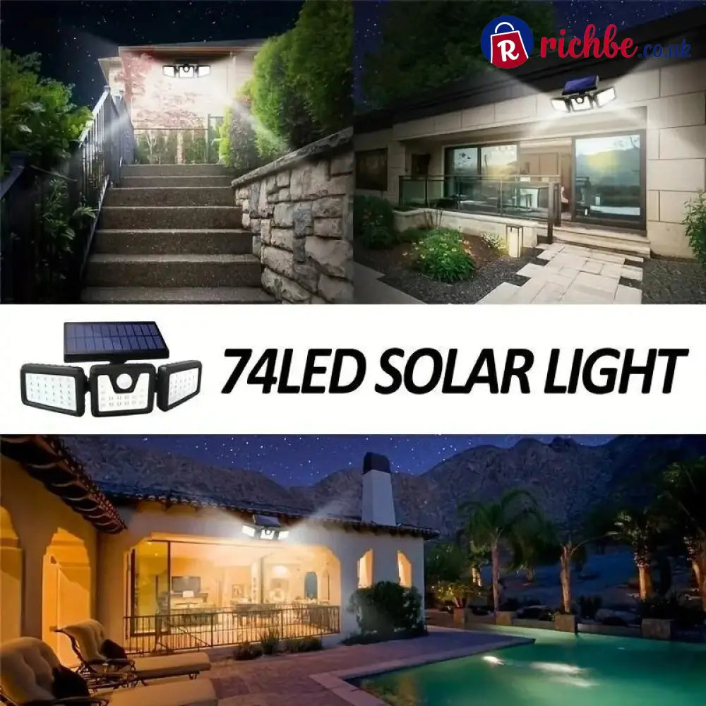 📢📢40% OFF!! ⏰Solar 3-Heads Wall Light With Sensor Lighting Function - Solar Wall Light - Tools & Gadgets