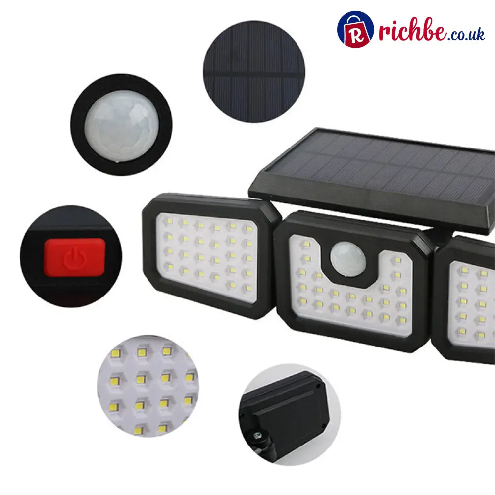 📢📢40% OFF!! ⏰Solar 3-Heads Wall Light With Sensor Lighting Function - Solar Wall Light - Tools & Gadgets