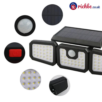 📢📢40% OFF!! ⏰Solar 3-Heads Wall Light With Sensor Lighting Function - Solar Wall Light - Tools & Gadgets