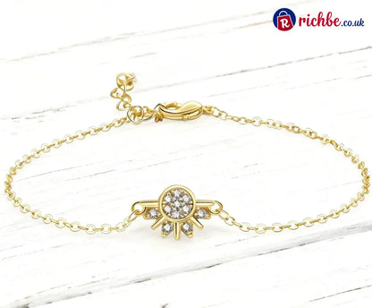 📢📢40% OFF!! ⏰Sun and Moon Pendant Necklace with Rhinestones - Bracelet / Gold-Sun - Clothing & Accessories