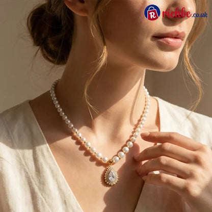 📢📢40% OFF!! ⏰Women’s Vintage Style Pearl Necklace - Pearl Necklace - Clothing & Accessories