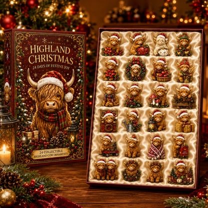 24-Day Highland Cattle Advent Calendar | Collectible Cow Christmas Countdown