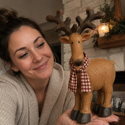 🦌Rustic Farmhouse Reindeer Figurine