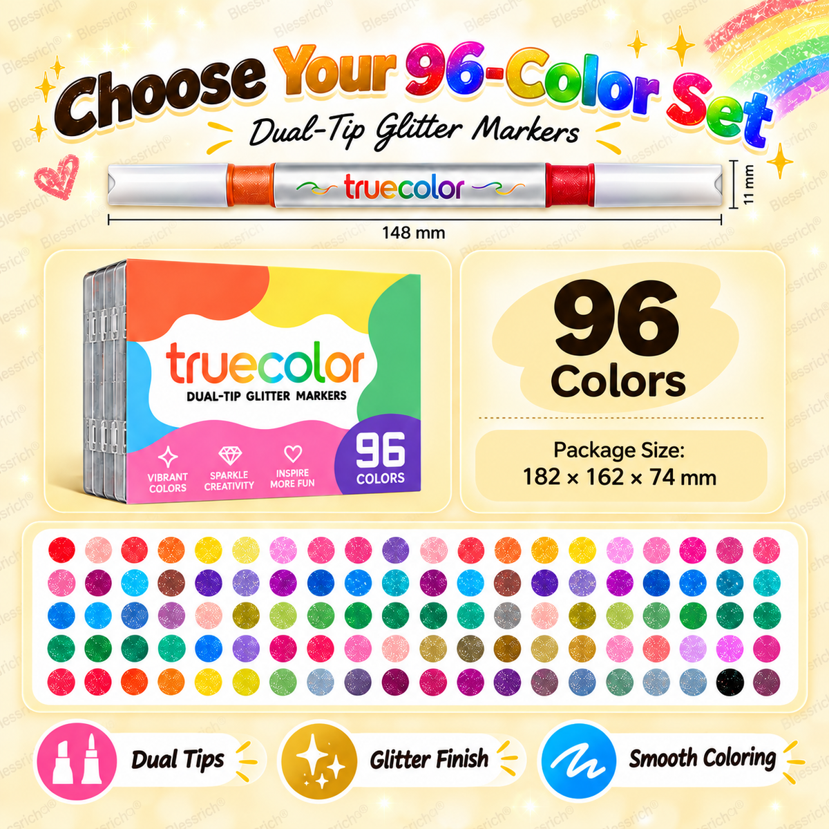 Magic Glitter Outline Markers – Double-Ended Dual-Color Art Pens