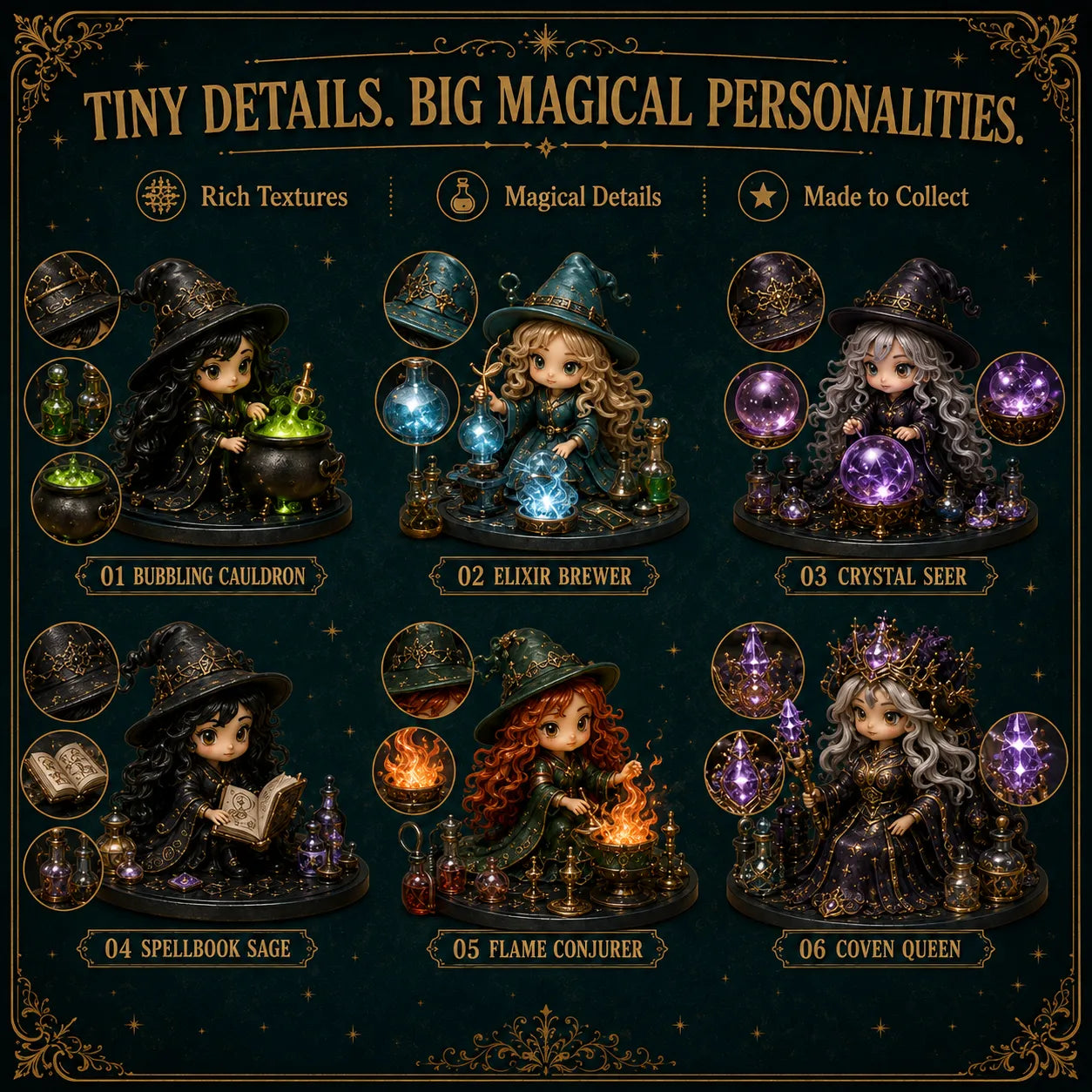 🧙‍♀️ LAST DAY 49% OFF – 24 Days Of Witchy Surprises Advent Calendar | 24 Unique Collectible Witches with Magical Themes, Mini Figures & Fantasy Display Collection ✨