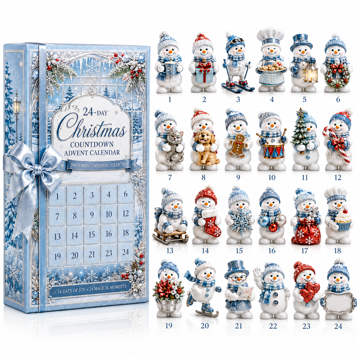 ✨24-Day Christmas Countdown Advent Calendar – Snowman Christmas Series☃️